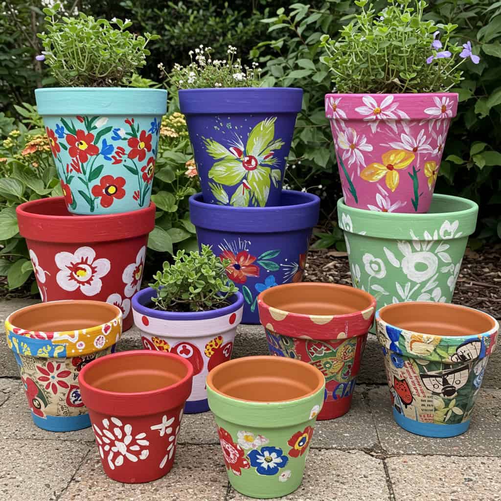 1. Vasos Personalizados com Tintas e Técnicas DIY