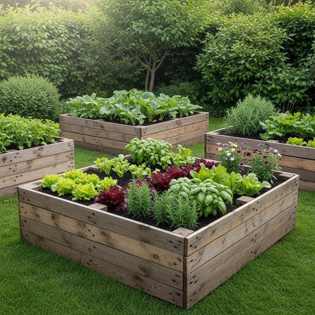 2. Canteiros Elevados com Paletes