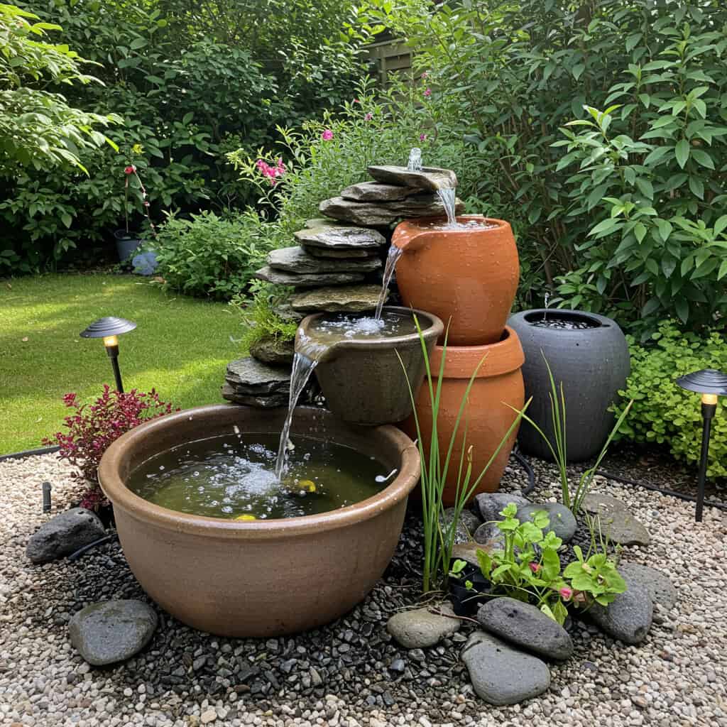 8. Fonte de Água com Materiais Reutilizados