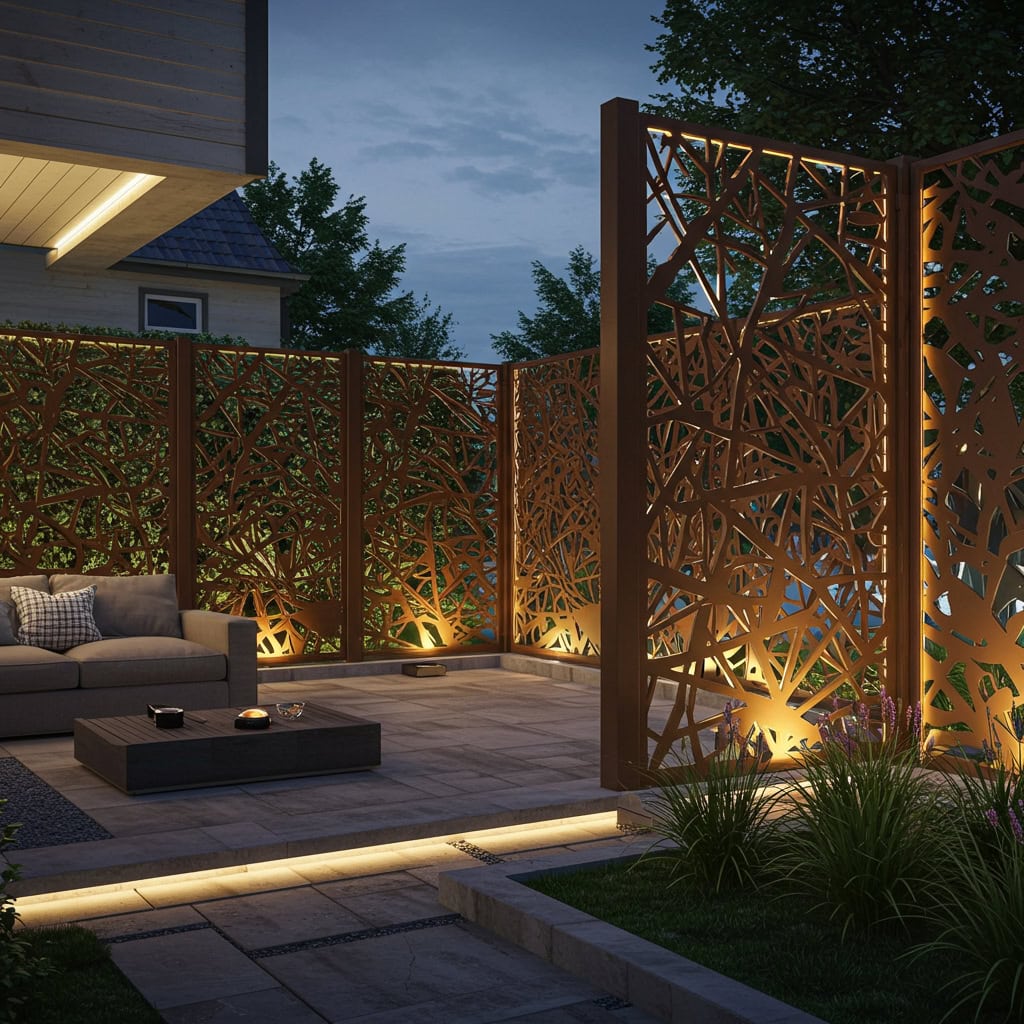 8. Cerca de Painéis de Metal Recortado