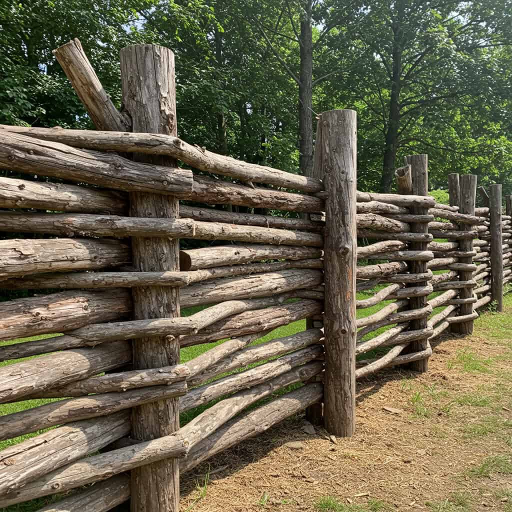 9. Cerca de Troncos de Madeira