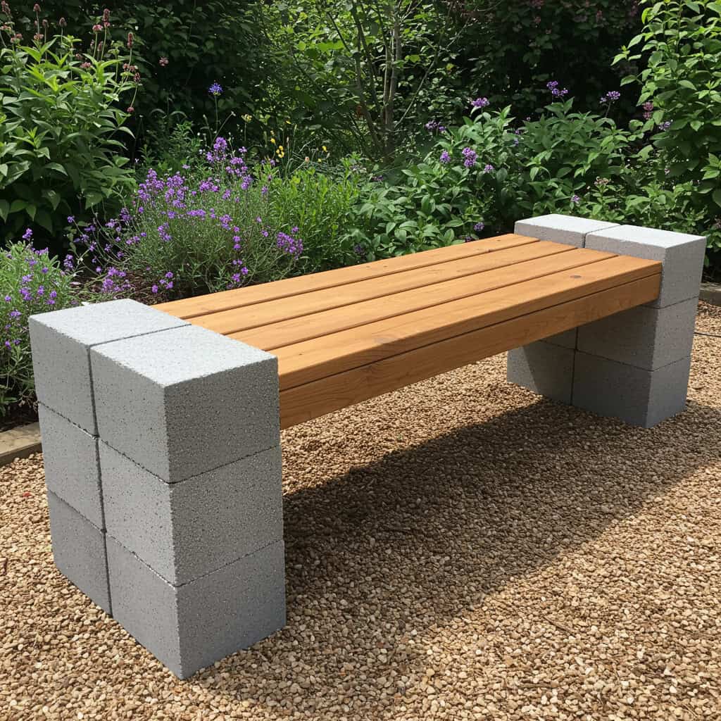 5. Banco de Jardim com Blocos de Concreto