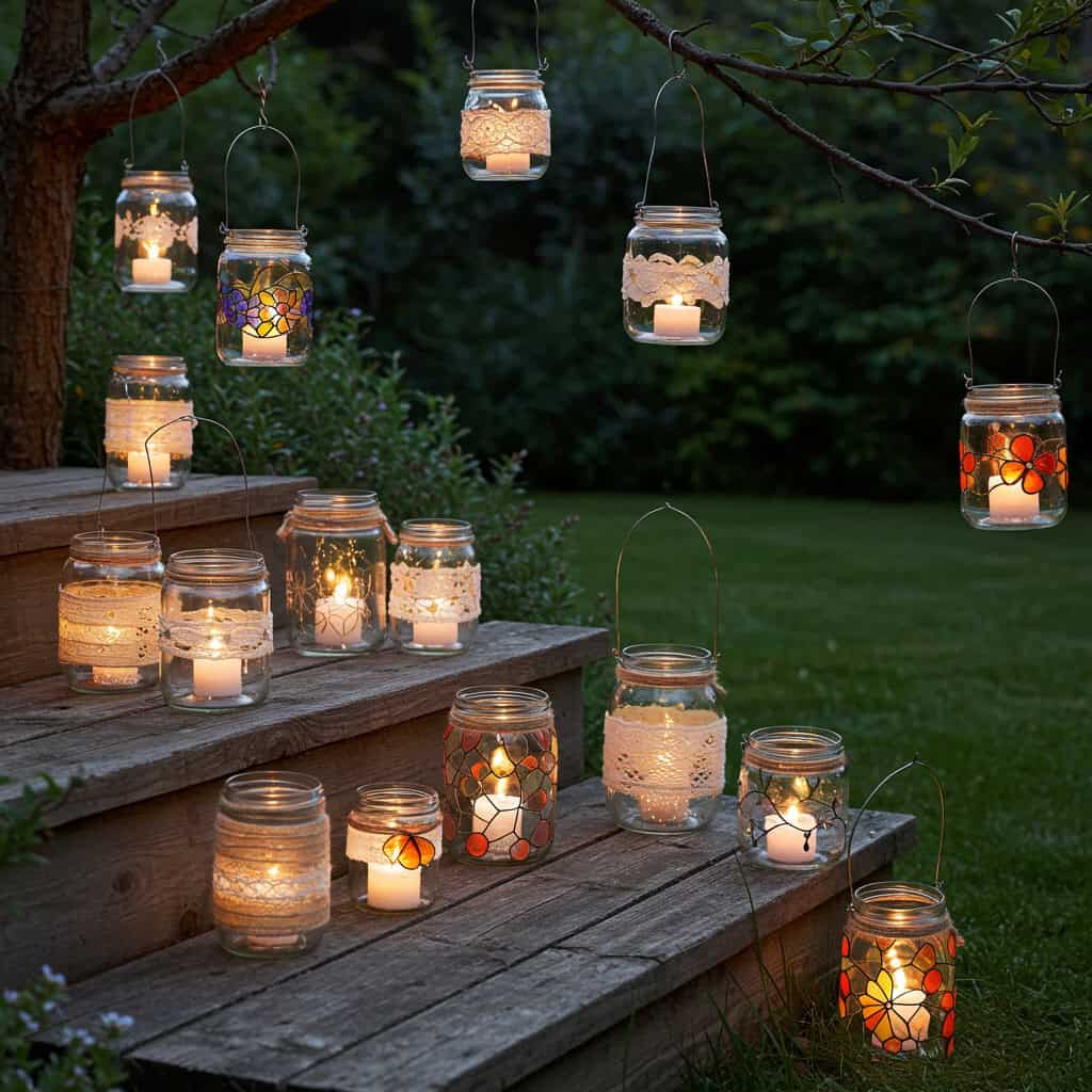 17. Lanternas de Vidro com Velas