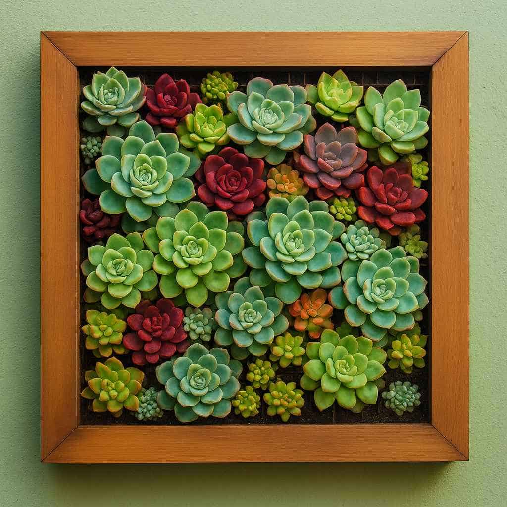 Paredes verdes com suculentas