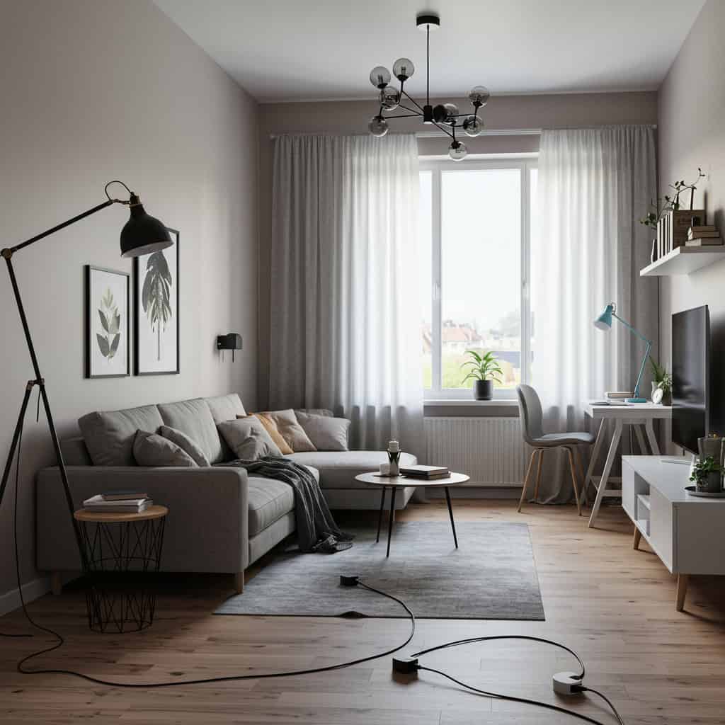 12. Má distribuição dos pontos de energia e iluminação